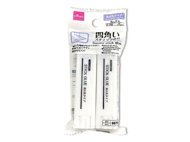 四角いスティックのり（消え色タイプ、２本） ダイソー(DAISO)