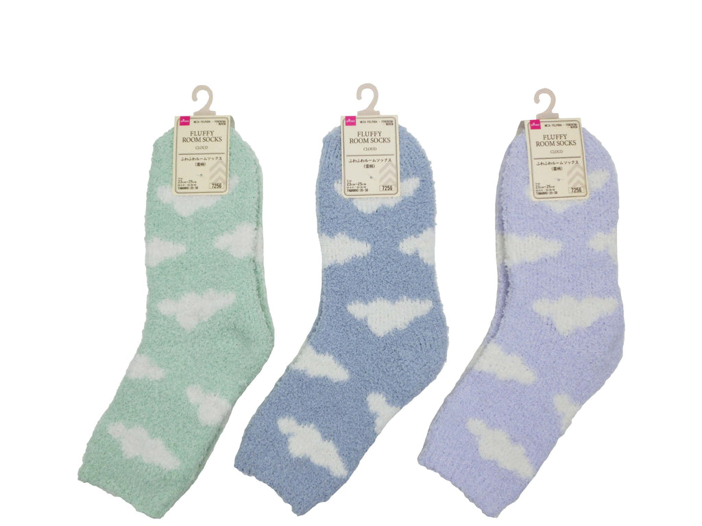 ふわふわルームソックス（レディース、雲柄） ダイソー(DAISO)