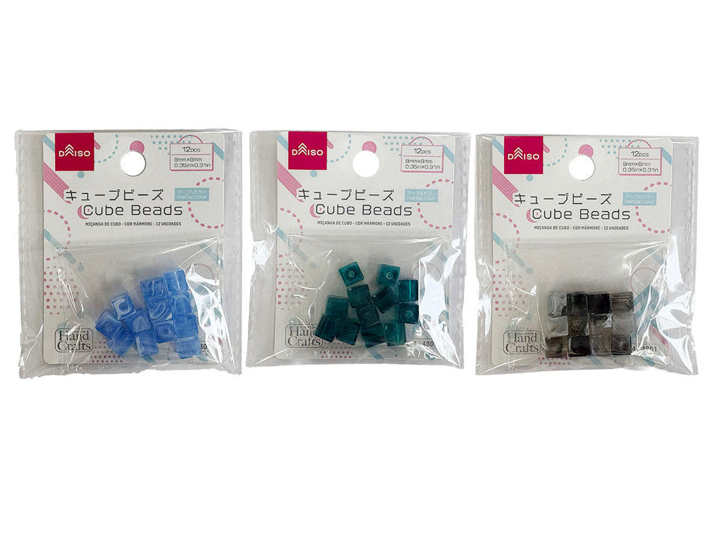 キューブビーズ（マーブルカラー、１２個） ダイソー(DAISO)