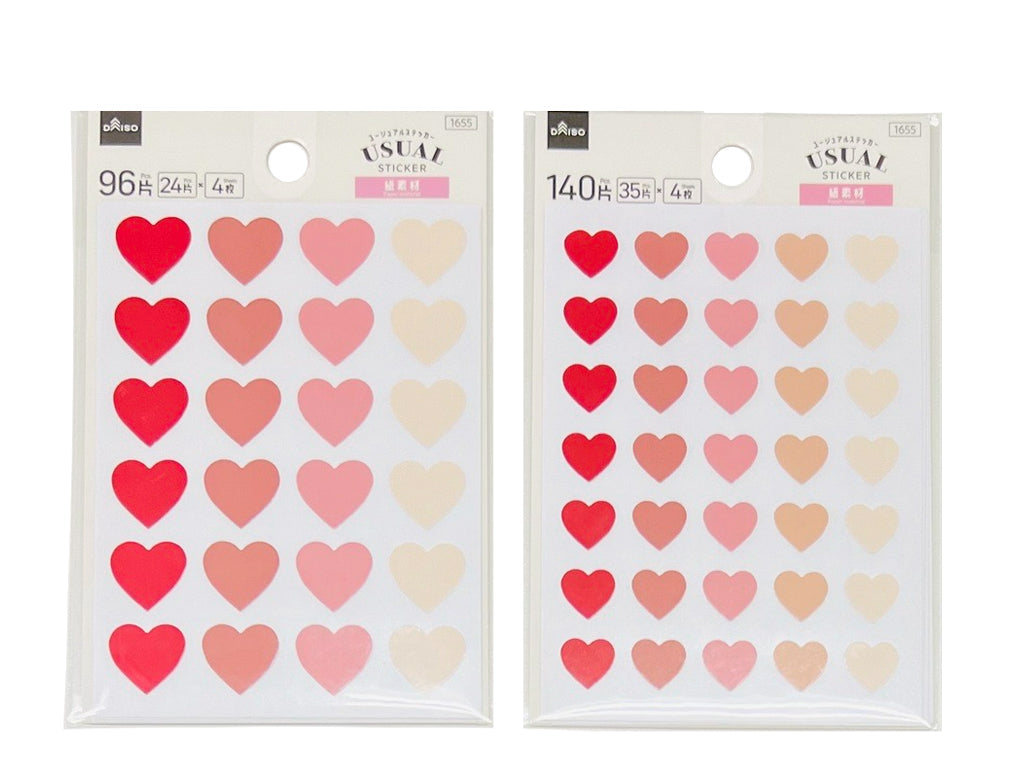 ユージュアルステッカー（ハート、暖色） ダイソー(DAISO)
