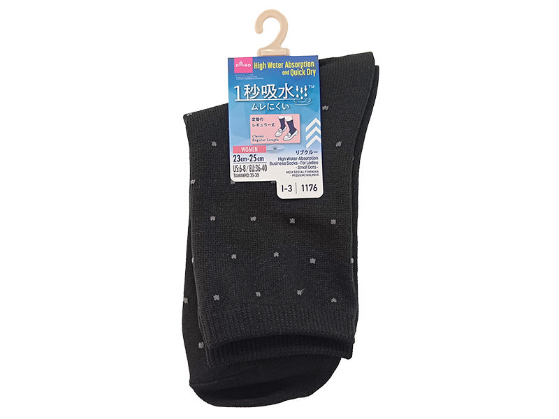１秒吸水ビジネスソックス（レディース、小ドット） ダイソー(DAISO)