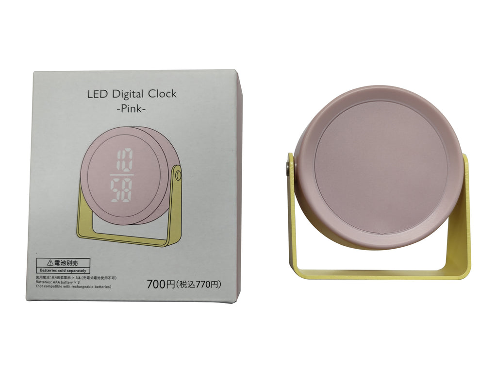 ＬＥＤデジタル置時計（ＰＫ） ダイソー(DAISO)