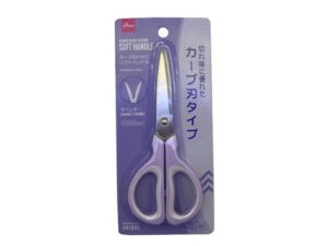 カーブ刃ハサミ（ソフトハンドル、ラベンダー） ダイソー(DAISO)