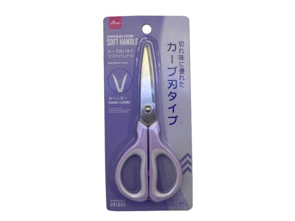 カーブ刃ハサミ（ソフトハンドル、ラベンダー） ダイソー(DAISO)