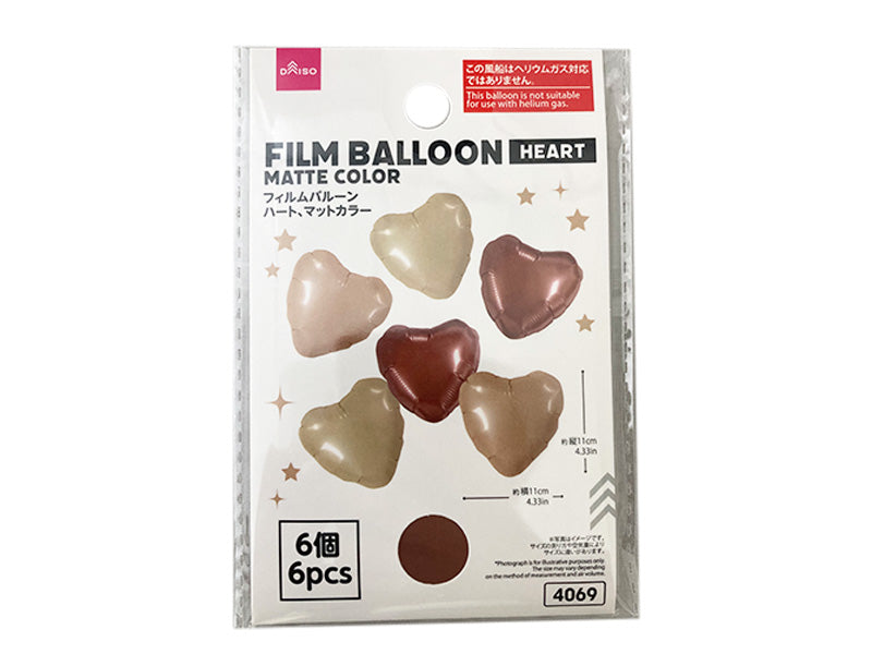 フィルムバルーン（ハート、マットカラー、６個） ダイソー(DAISO)