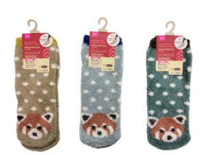 重ね履きソックス（レディース、シャギーモール糸、レッサーパンダ） ダイソー(DAISO)