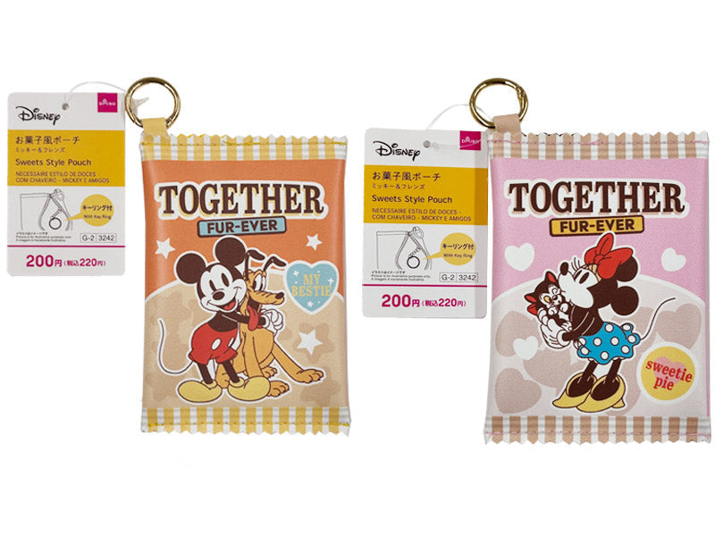 お菓子風ポーチ、キーリング付（ミッキー＆フレンズ） ダイソー(DAISO)
