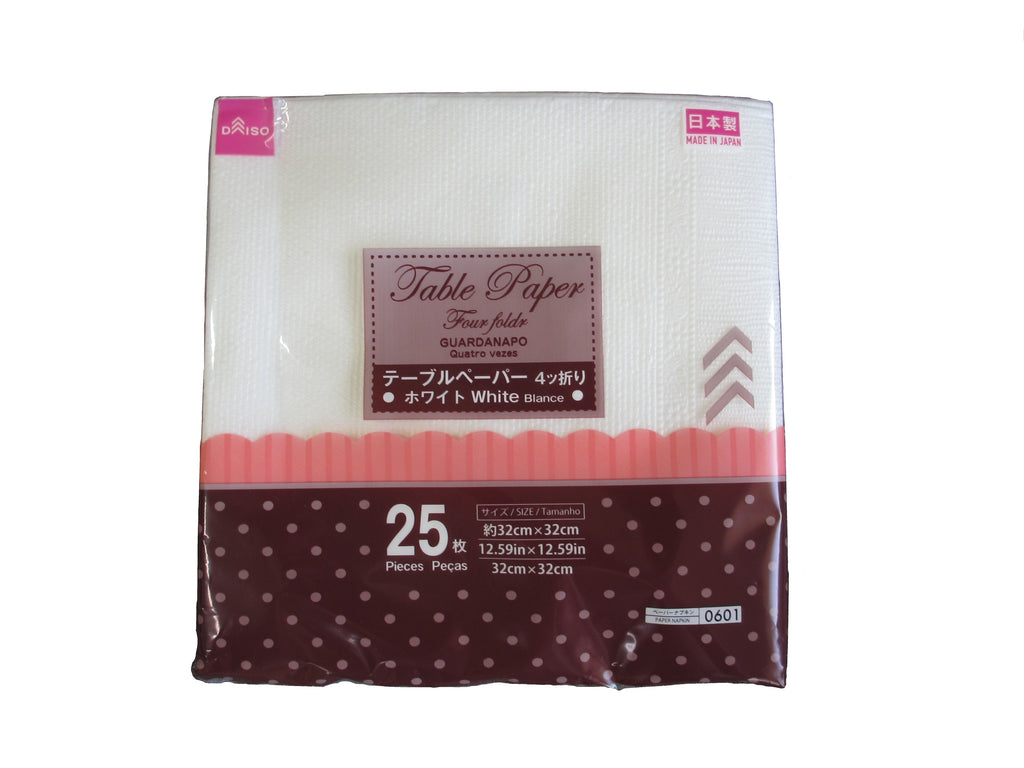 テーブルペーパー４つ折りホワイト ２５枚 ダイソー(DAISO)