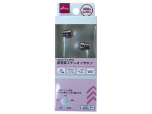 高音質ステレオイヤホン（リモコンマイク付、ペールピンク） ダイソー(DAISO)