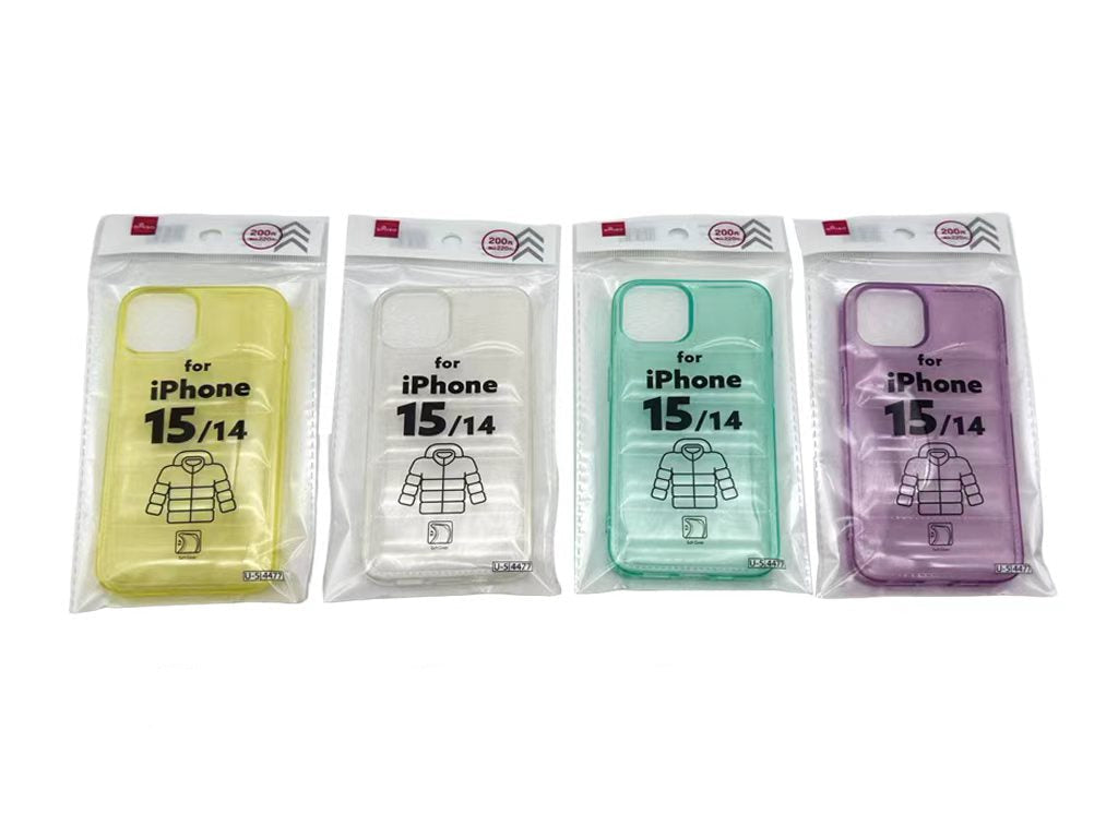 ダウンジャケット風スマホケース（クリア、１５＆１４） ダイソー(DAISO)