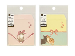 二つ折りぽち袋（猫文具、リボン） ダイソー(DAISO)