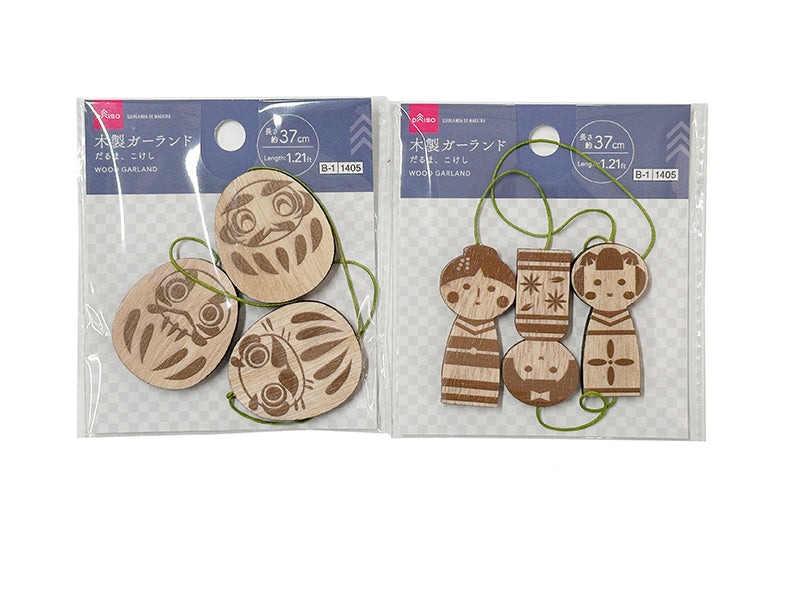 木製ガーランド（だるま、こけし） ダイソー(DAISO)