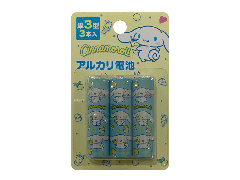 アルカリ電池、単３形３本（サンリオ、シナモロール） ダイソー(DAISO)