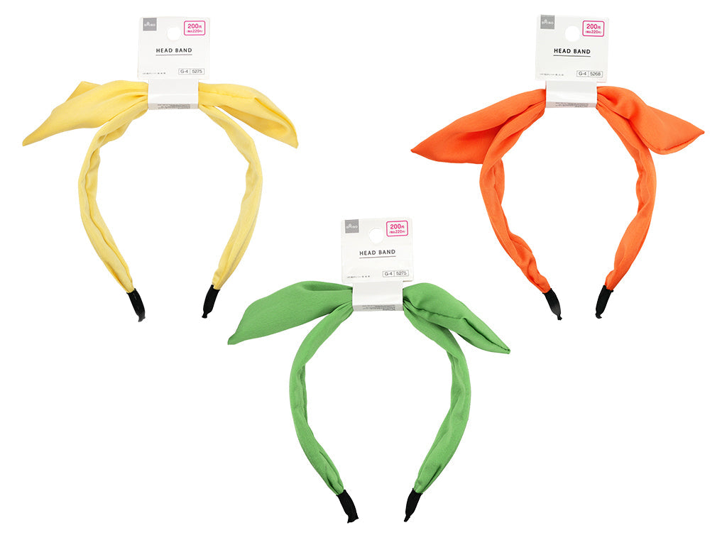 リボン風カチューシャ（黄、緑、橙） ダイソー(DAISO)