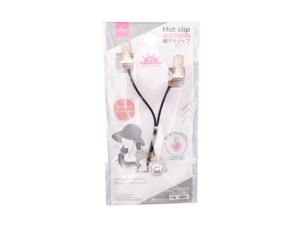 帽子クリップ（紐タイプ、ＵＶチェッカー付） ダイソー(DAISO)