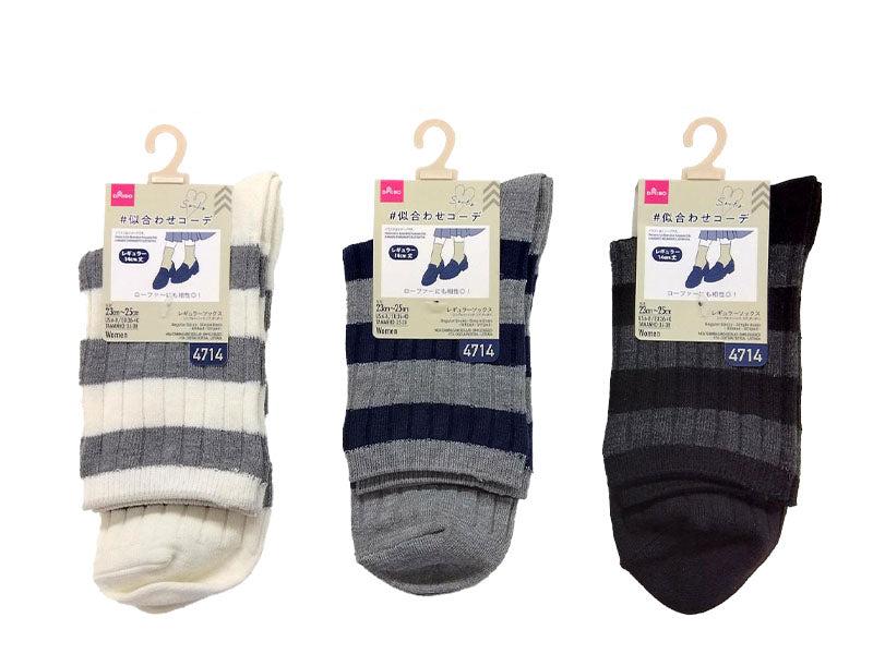 レギュラーソックス（シンプルベーシック、リブ、ボーダー） ダイソー(DAISO)