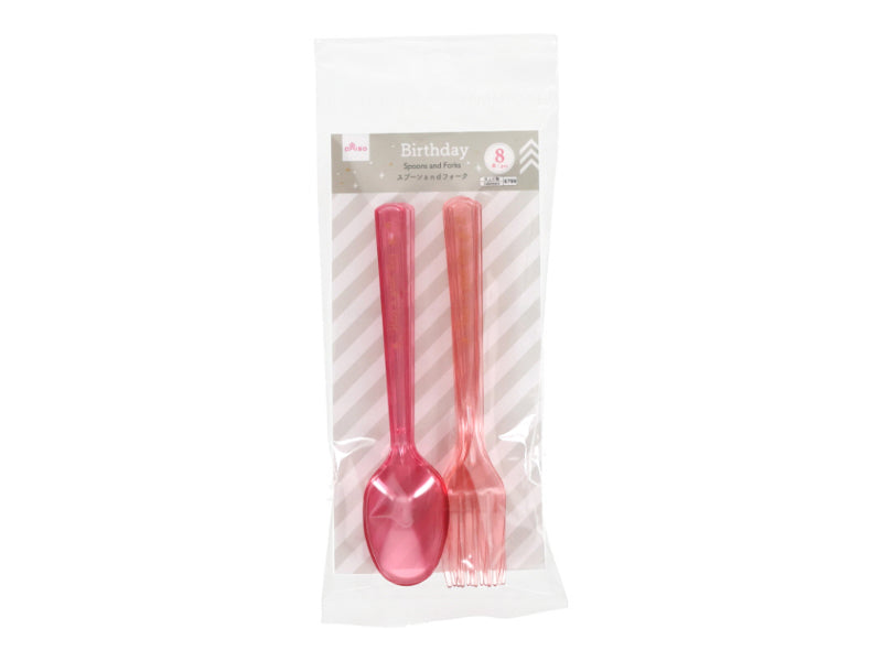 スプーンａｎｄフォーク（パステル、８本） ダイソー(DAISO)