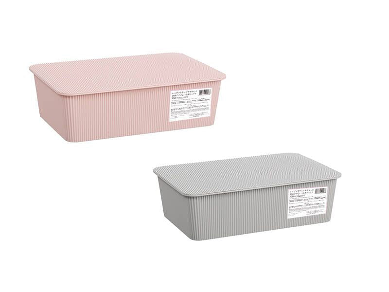 蓋付収納ボックス（ストライプ） ダイソー(DAISO)