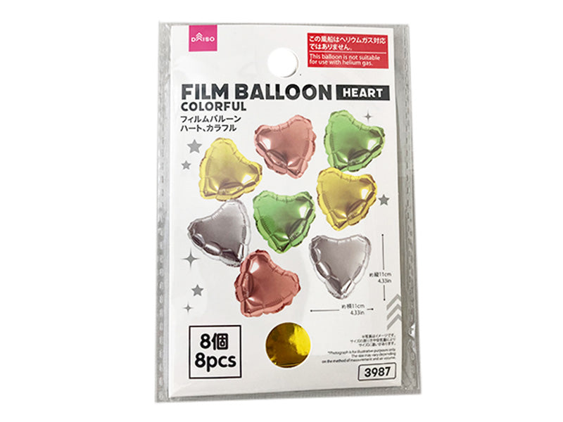 フィルムバルーン（ハート、カラフル、８個） ダイソー(DAISO)