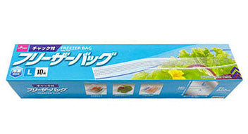 フリーザーバッグ（チャック付、Ｌ、１０枚、冷凍保存用） ダイソー(DAISO)