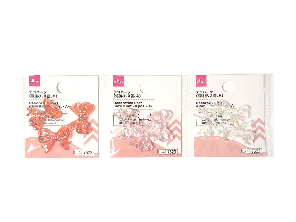 デコパーツ（蝶結び、３個、Ａ） ダイソー(DAISO)