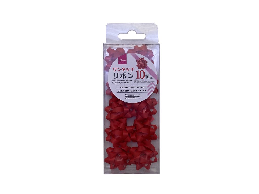 ワンタッチリボン（Ｓ、１０個、赤） ダイソー(DAISO)