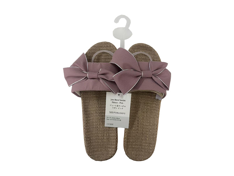 ジュート混サンダル（リボン、ＰＫ） ダイソー(DAISO)