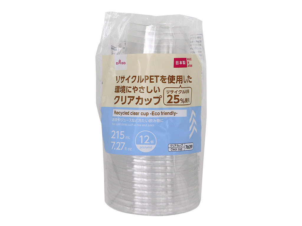 リサイクルＰＥＴ使用クリアカップ（１２個） ダイソー(DAISO)