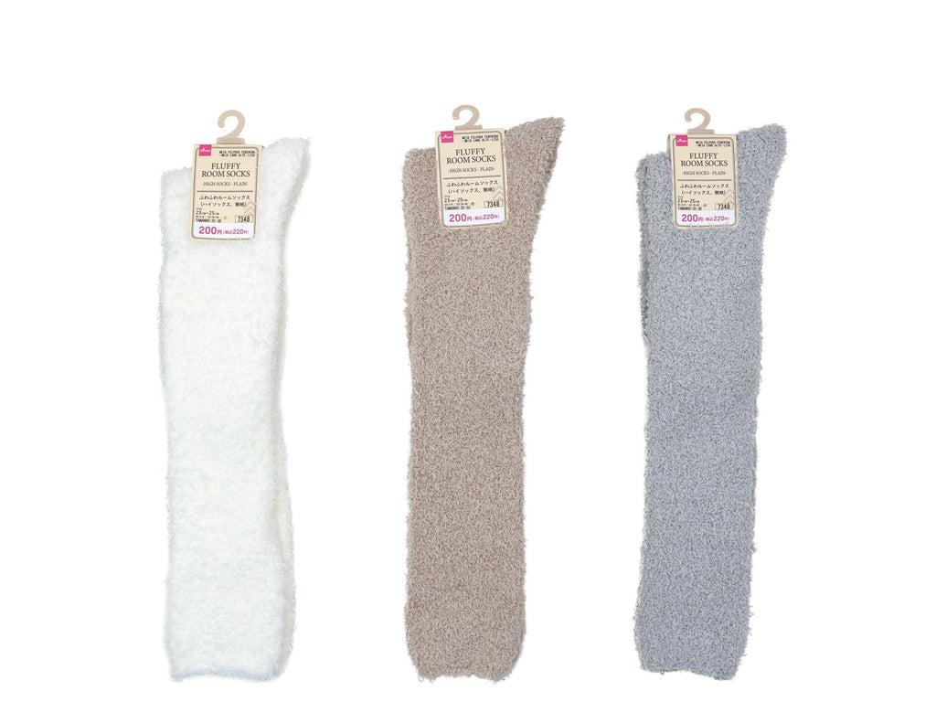 ふわふわルームソックス（ハイソックス、無地） ダイソー(DAISO)