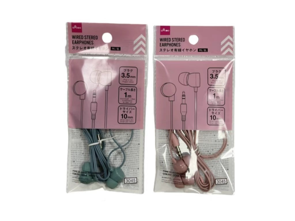 ステレオ有線イヤホン（ＰＫ、ＢＬ） ダイソー(DAISO)