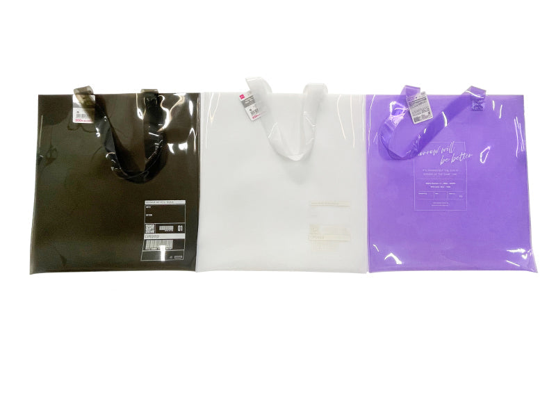 トートバッグ（パープル、黒、乳白色） ダイソー(DAISO)