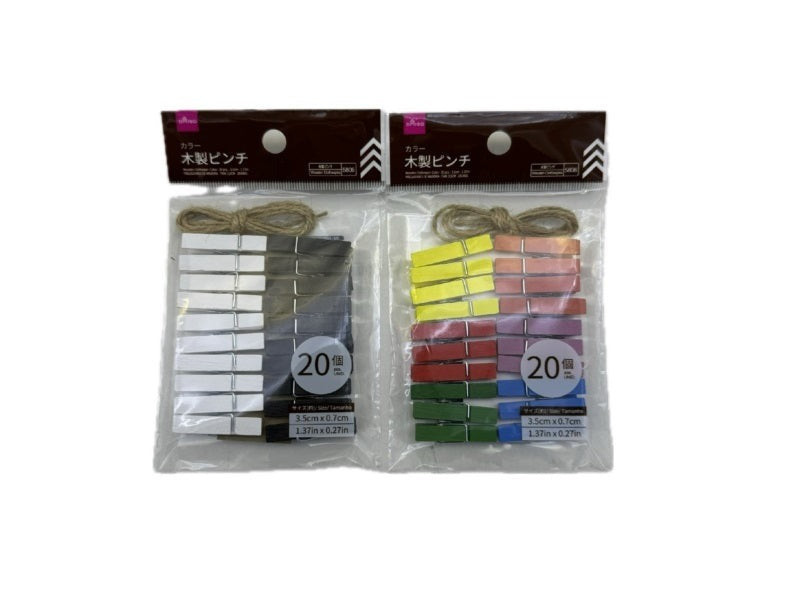 木製ピンチ（カラー、２０個） ダイソー(DAISO)