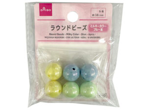 ラウンドビーズ（ミルキーカラー、ブルー系、６個） ダイソー(DAISO)