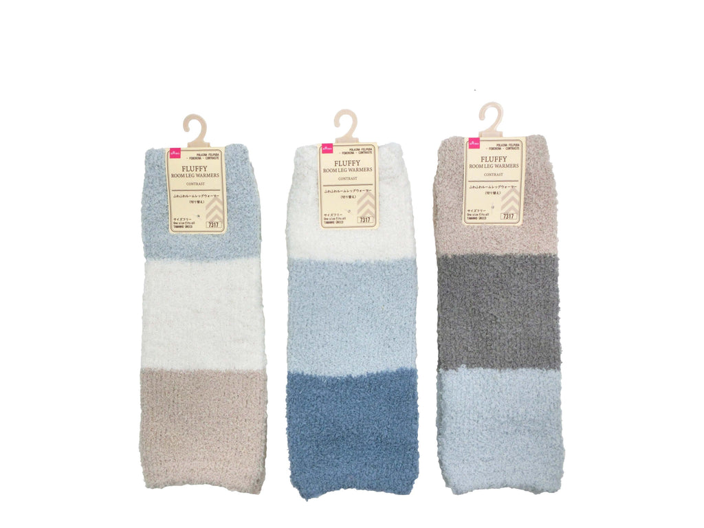 ふわふわルームレッグウォーマー（レディース、切り替え） ダイソー(DAISO)