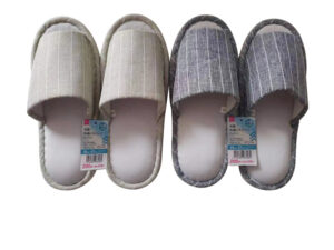 外縫いスリッパ（ストライプ、冷感、２５ｃｍ－２７ｃｍ） ダイソー(DAISO)
