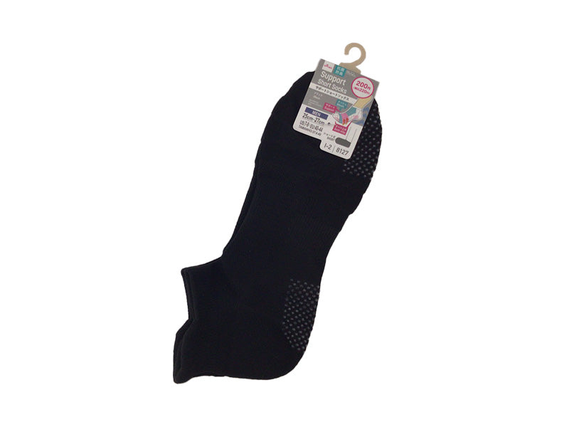 サポートショートソックス（抗菌防臭、ブラック） ダイソー(DAISO)