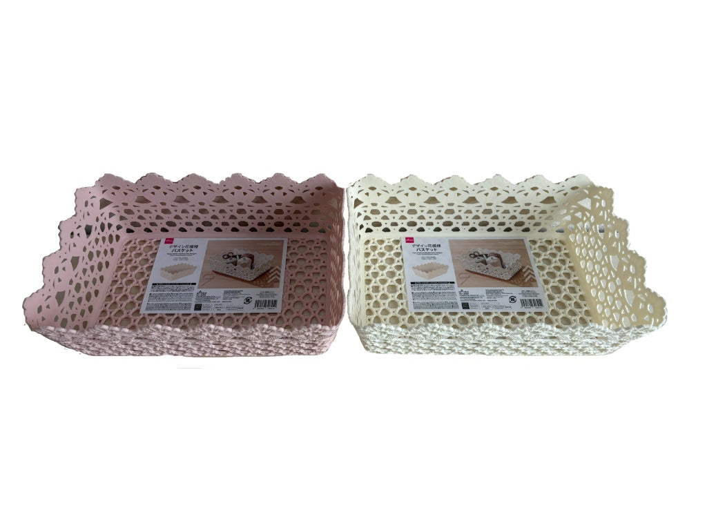 デザイン花模様バスケット ダイソー(DAISO)