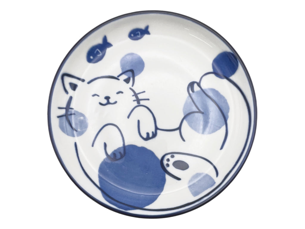 皿（藍にゃんこ） ダイソー(DAISO)