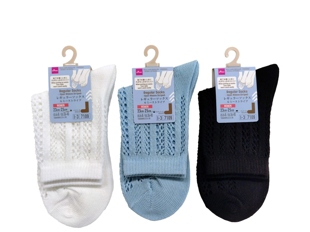 レギュラーソックス（レディース、ルミーストライプ） ダイソー(DAISO)