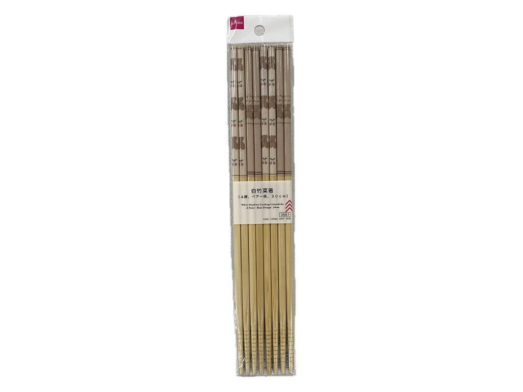 白竹菜箸（４膳、ベアー柄） ダイソー(DAISO)