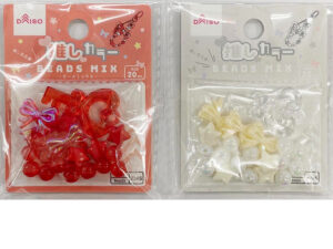 ビーズミックス（推しカラー、レッド・ホワイト、２０個） ダイソー(DAISO)