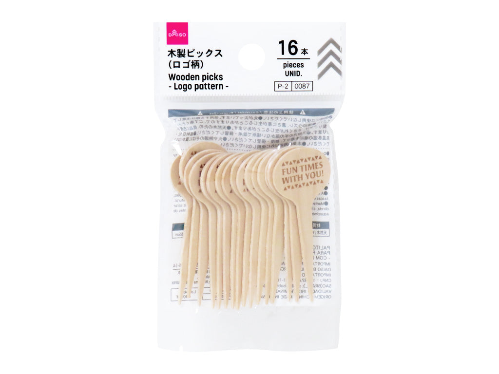 木製ピックス（ロゴ柄、１６本） ダイソー(DAISO)