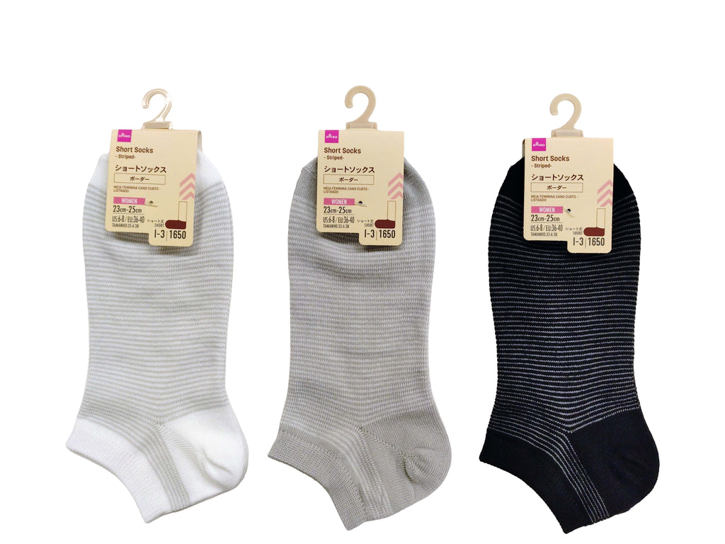 ショートソックス（レディース、ボーダー） ダイソー(DAISO)