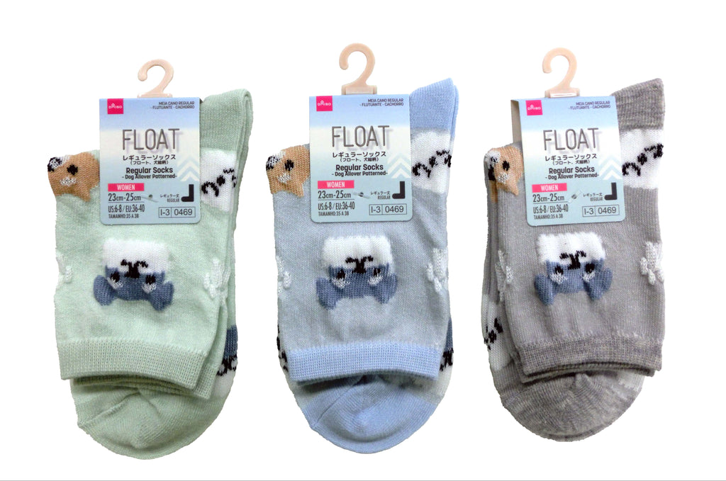 レギュラーソックス（フロート、犬総柄） ダイソー(DAISO)