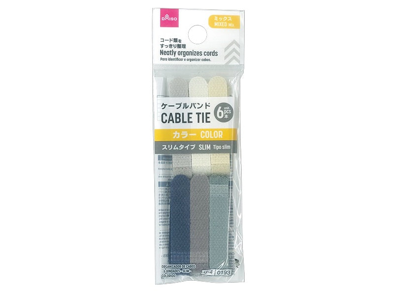ケーブルバンド（６本、スリム、カラー） ダイソー(DAISO)
