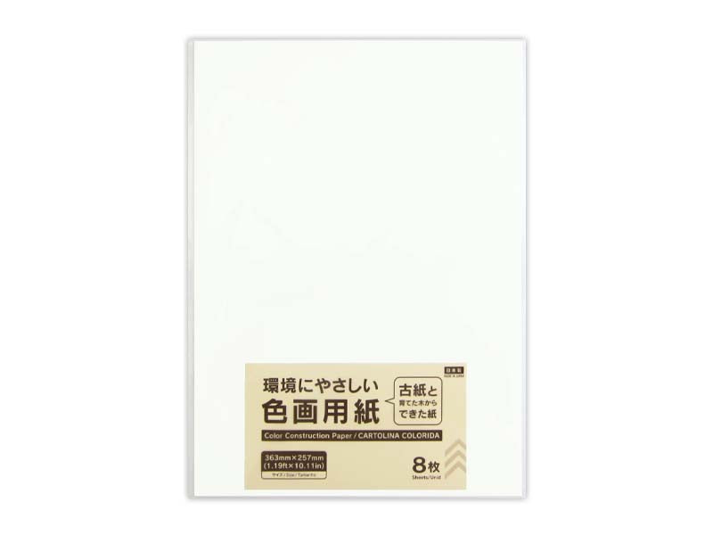 色画用紙（しろいろ、８枚） ダイソー(DAISO)