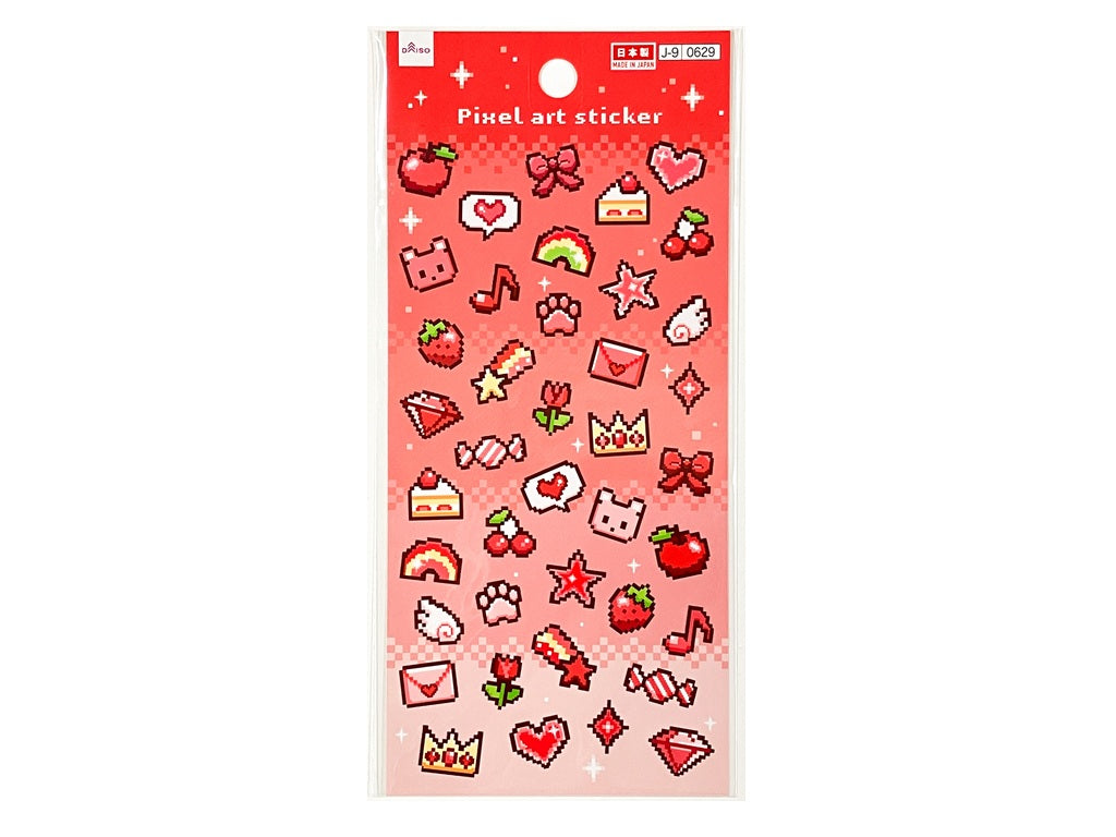 シール（ピクセルアート、レッド） ダイソー(DAISO)