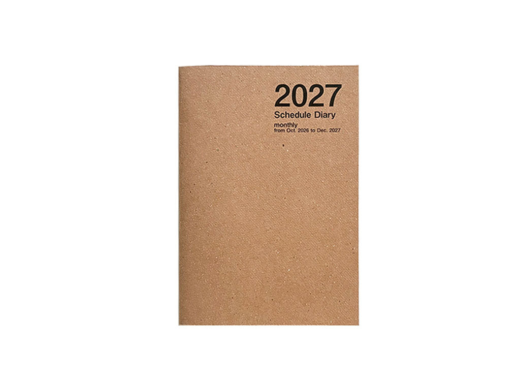 ２０２７年ダイアリー（Ａ６変形、マンスリー、クラフト） ダイソー(DAISO)