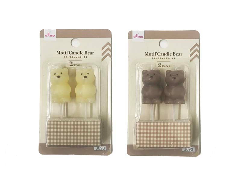 モチーフキャンドル（くま、２本） ダイソー(DAISO)