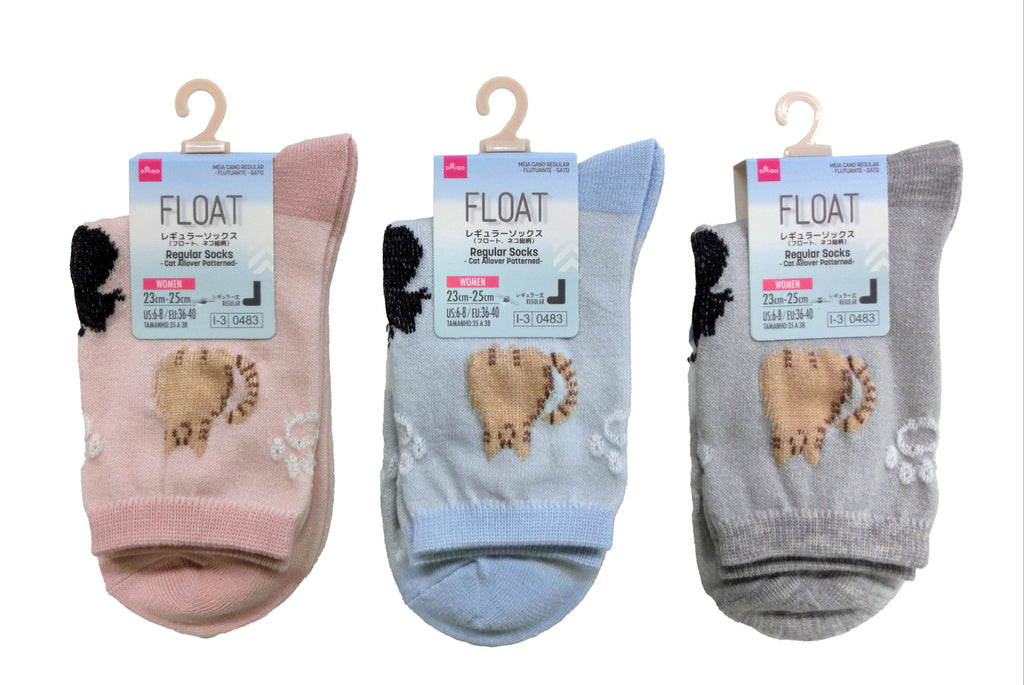レギュラーソックス（フロート、ネコ総柄） ダイソー(DAISO)